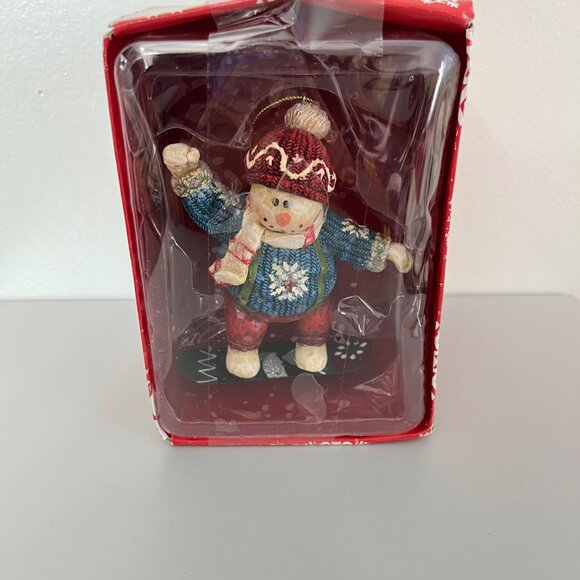 Department 56 Snowman Christmas‎ Ornament With Snowboard RARE - Picture 1 of 3